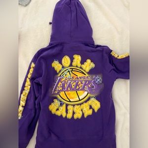 New Era Born n Raised purple Lakers hoodie